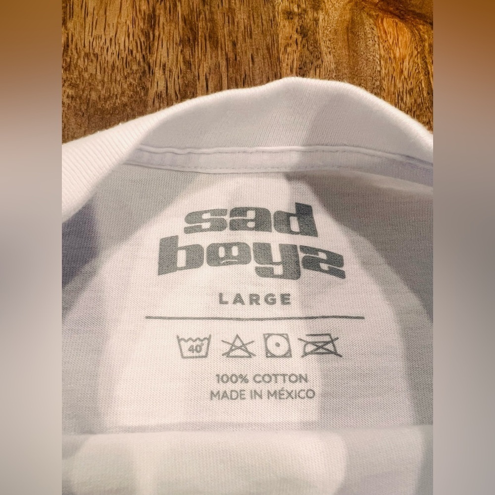 SAD BOYZ Merch 4 Life White T-Shirt Size Large New Sadboyz Junior H - Picture 4 of 4